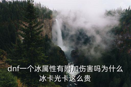 dnf一个冰属性有附加伤害吗为什么冰卡光卡这么贵