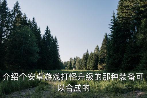 介绍个安卓游戏打怪升级的那种装备可以合成的