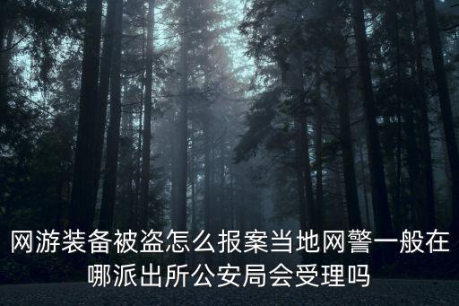 网游装备被盗怎么报案当地网警一般在哪派出所公安局会受理吗