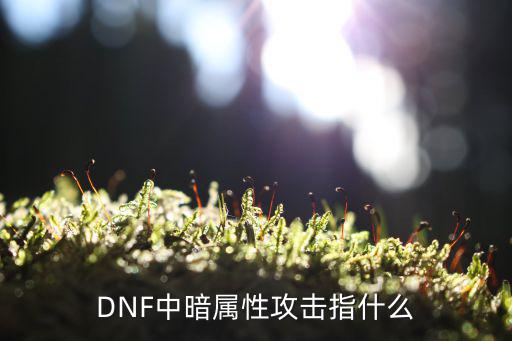 DNF中暗属性攻击指什么