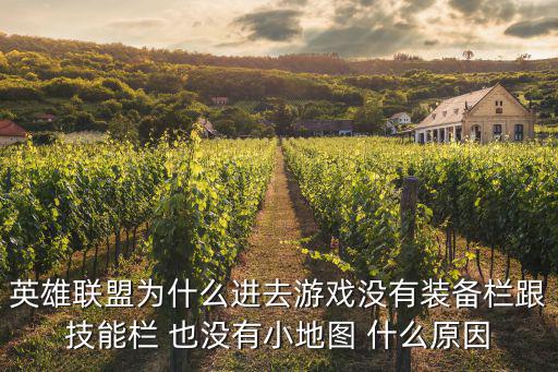 英雄联盟为什么进去游戏没有装备栏跟技能栏 也没有小地图 什么原因