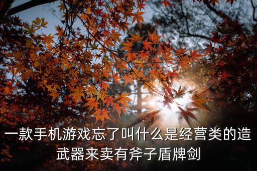 一款手机游戏忘了叫什么是经营类的造武器来卖有斧子盾牌剑