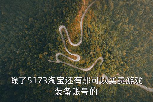 除了5173淘宝还有那可以买卖游戏装备账号的