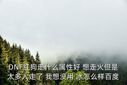 dnf火属性为什么没人走，关于dnf火属性问题