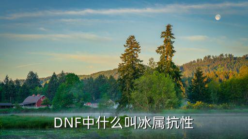 DNF中什么叫冰属抗性