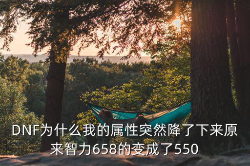 DNF为什么我的属性突然降了下来原来智力658的变成了550