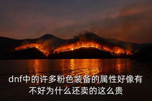 游戏装备为什么粉色好卖，dnf中的许多粉色装备的属性好像有不好为什么还卖的这么贵
