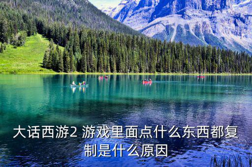 游戏装备的复制是什么原理，大话西游2 游戏里面点什么东西都复制是什么原因