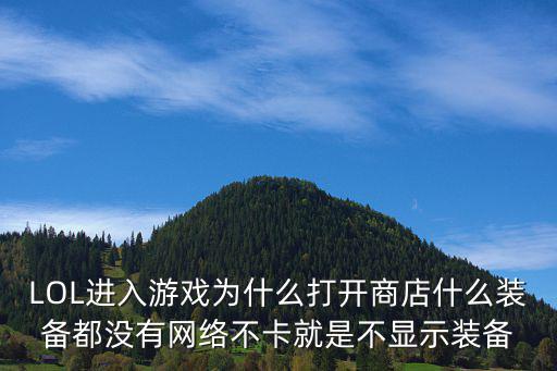 LOL进入游戏为什么打开商店什么装备都没有网络不卡就是不显示装备