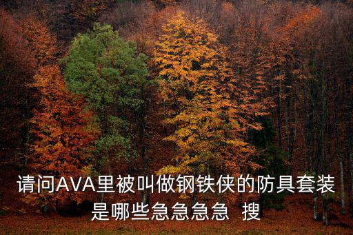 请问AVA里被叫做钢铁侠的防具套装是哪些急急急急 搜