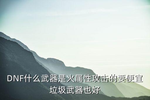 dnf什么属性武器好，DNF狂战拿什么属性武器好