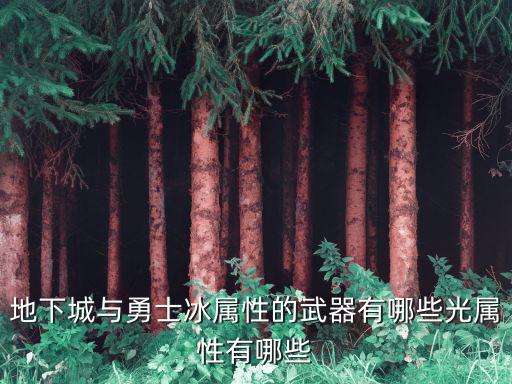 地下城与勇士冰属性的武器有哪些光属性有哪些