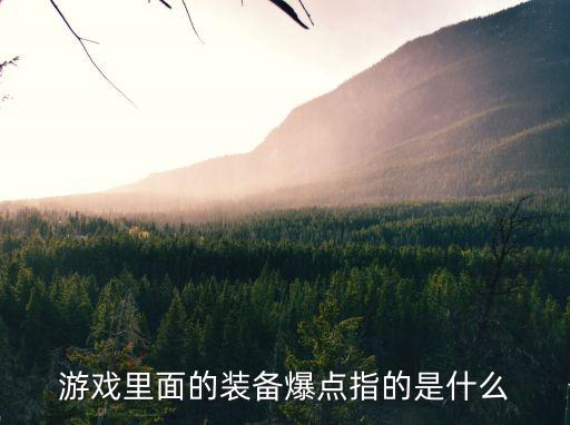 游戏装备榜什么意思，游戏里面的装备爆点指的是什么