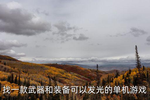 找一款武器和装备可以发光的单机游戏