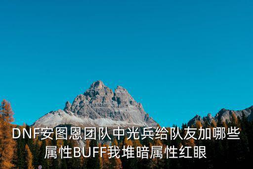 DNF安图恩团队中光兵给队友加哪些属性BUFF我堆暗属性红眼