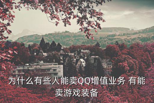 为什么有些人能卖QQ增值业务 有能卖游戏装备