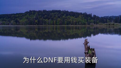 为什么DNF要用钱买装备