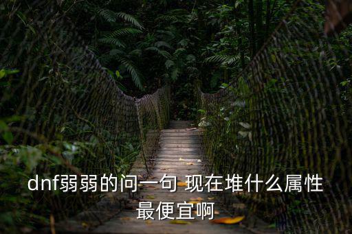 dnf什么属性最便宜，dnf弱弱的问一句 现在堆什么属性最便宜啊