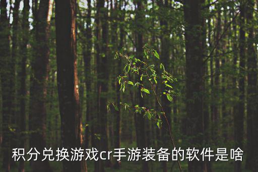 积分兑换游戏cr手游装备的软件是啥