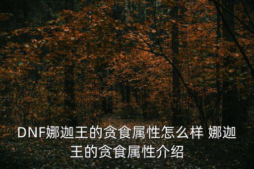DNF娜迦王的贪食属性怎么样 娜迦王的贪食属性介绍