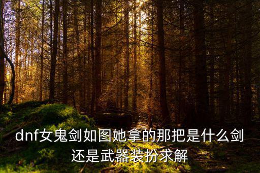 dnf女鬼剑如图她拿的那把是什么剑还是武器装扮求解