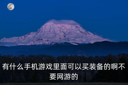 有什么手机游戏里面可以买装备的啊不要网游的