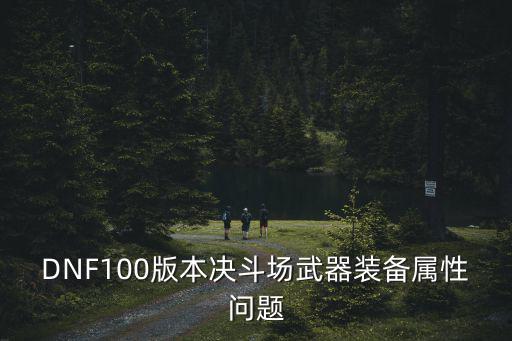 DNF100版本决斗场武器装备属性问题