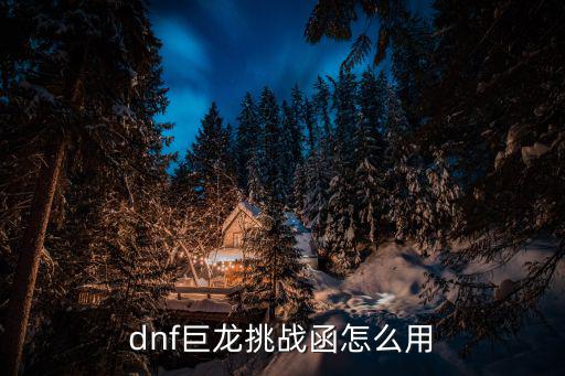 dnf巨龙遴选什么属性，dnf巨龙挑战函怎么用