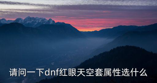 请问一下dnf红眼天空套属性选什么