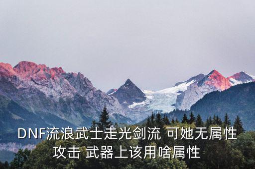 DNF流浪武士走光剑流 可她无属性攻击 武器上该用啥属性
