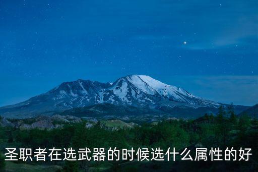 圣职者在选武器的时候选什么属性的好