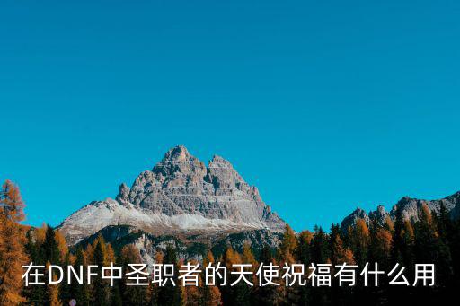 在DNF中圣职者的天使祝福有什么用