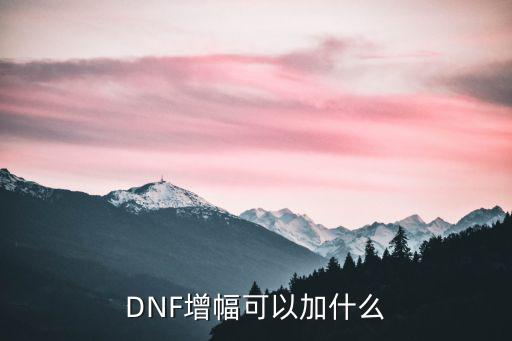 dnf增幅打什么属性，DNF增幅可以加什么