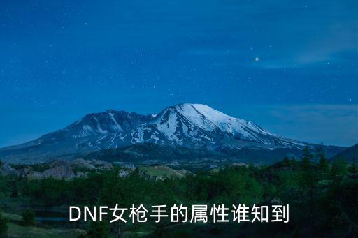 dnf 女枪什么属性，DNF女枪手的属性谁知到