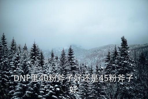 DNF里40粉斧子好还是45粉斧子好