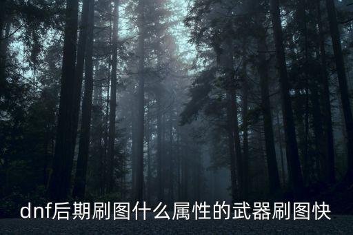 dnf后期刷图什么属性的武器刷图快