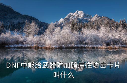 DNF中能给武器附加暗属性功击卡片叫什么