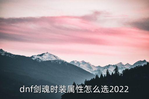 dnf剑魂时装属性怎么选2022