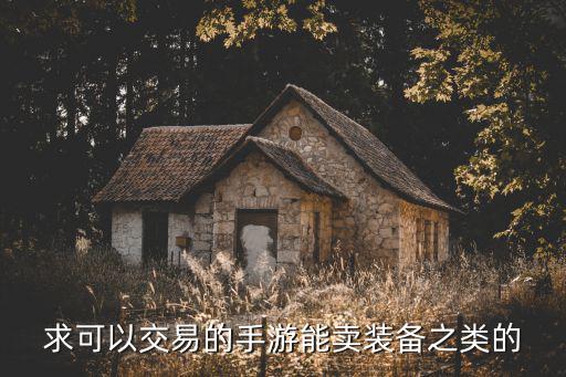 求可以交易的手游能卖装备之类的