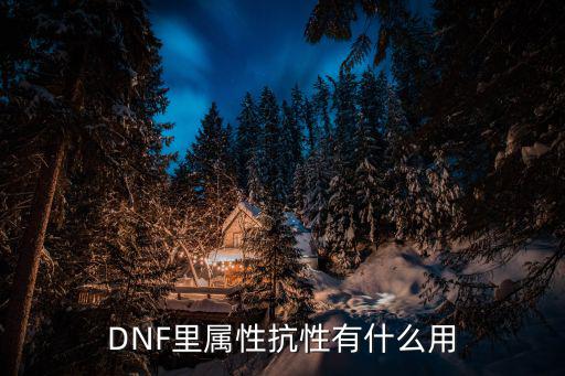 DNF里属性抗性有什么用