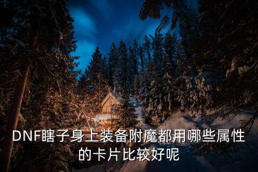 DNF瞎子身上装备附魔都用哪些属性的卡片比较好呢