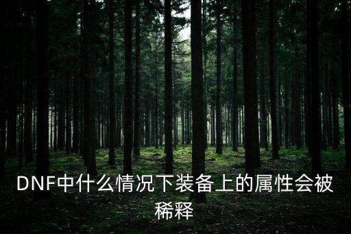 DNF中什么情况下装备上的属性会被稀释