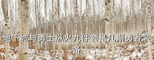 地下城与勇士纵火九件套是几期勇者装备