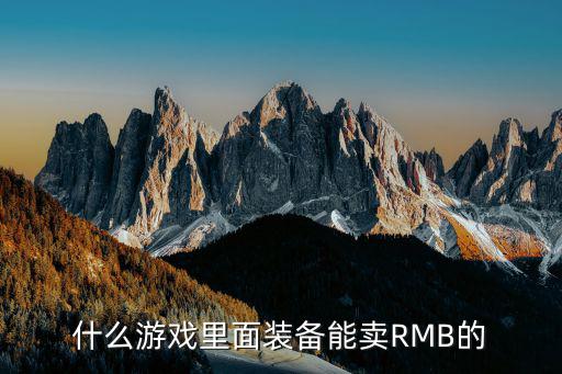 什么游戏里面装备能卖RMB的