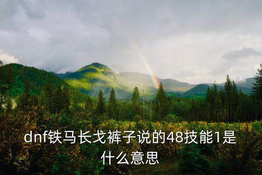 dnf铁马长戈裤子说的48技能1是什么意思