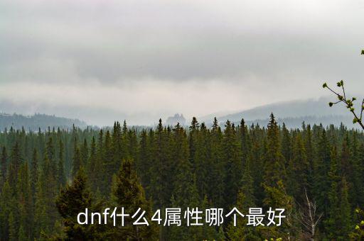 dnf什么4属性哪个最好