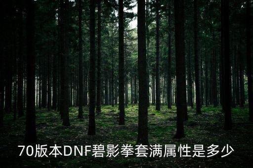 70版本DNF碧影拳套满属性是多少