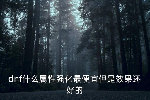 dnf什么属性强化最便宜但是效果还好的