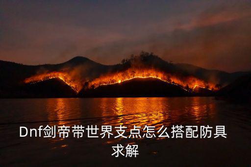 Dnf剑帝带世界支点怎么搭配防具 求解