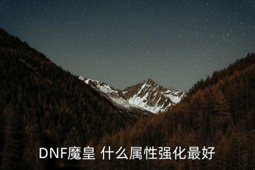 DNF魔皇 什么属性强化最好